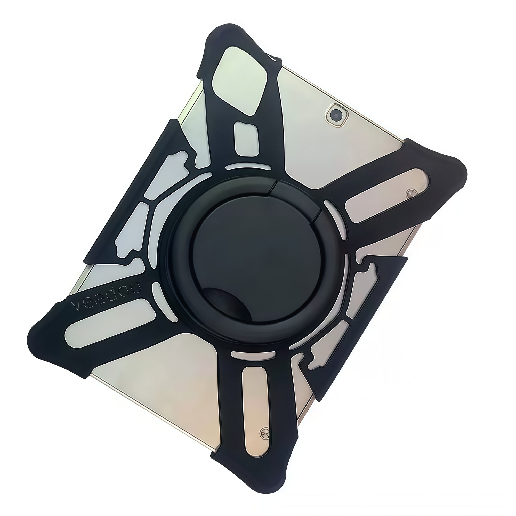 Husă tableta universală 7-8 inch, Omelivon, design schelet inteligent, silicon + PC, negru