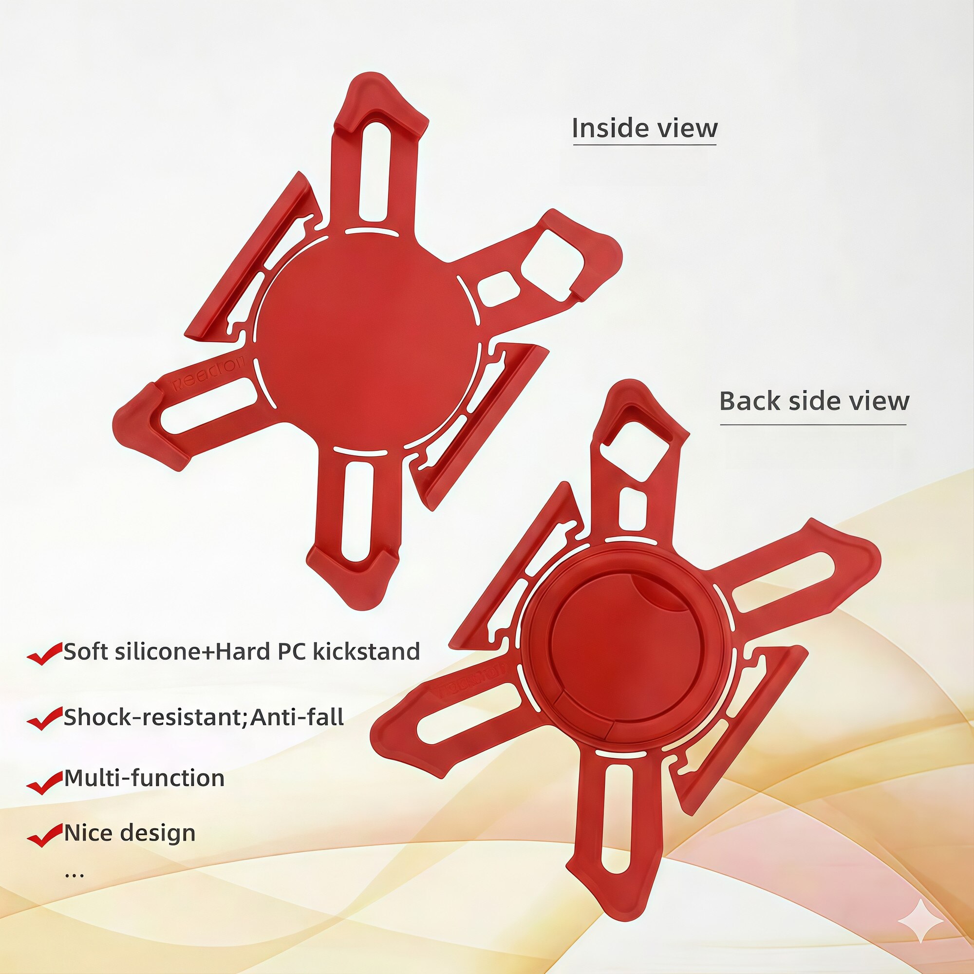 Husă tableta universală 7-8 inch, Omelivon, design schelet inteligent, silicon + PC, negru