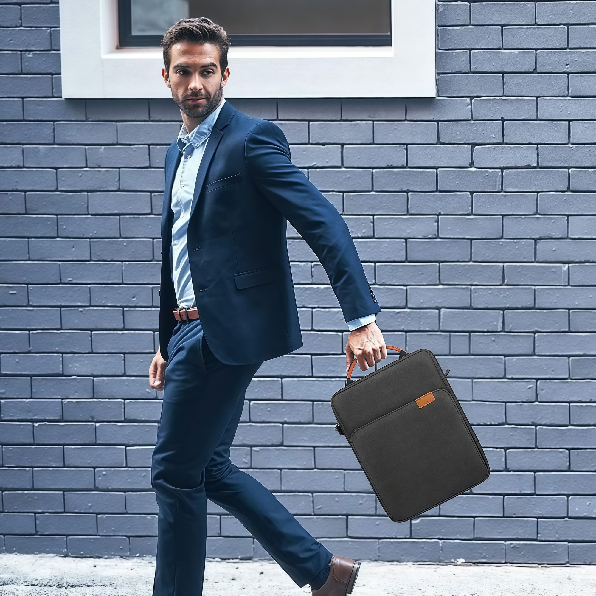 Geantă pentru tablete, BestPlaza, 13-14 inch, impermeabilă, compartimente multiple, neagră