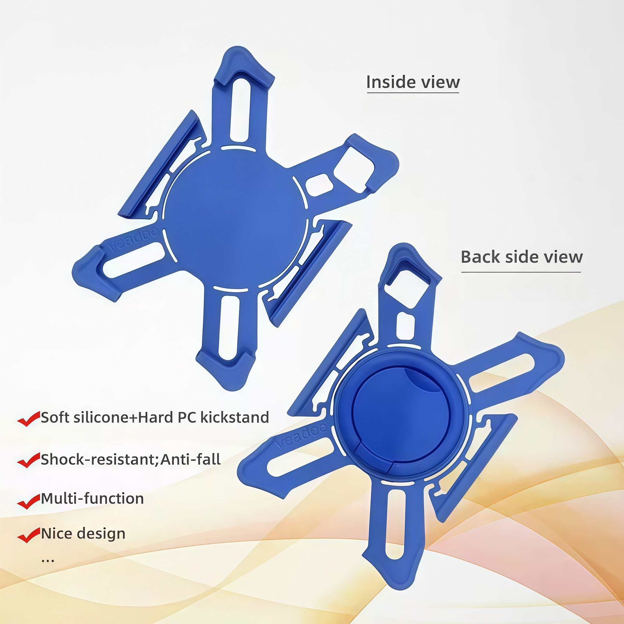 Husă Tabletă Universală 7-8 inch, Omelivon, Design Elastic, Rotativ 360, Albastru închis