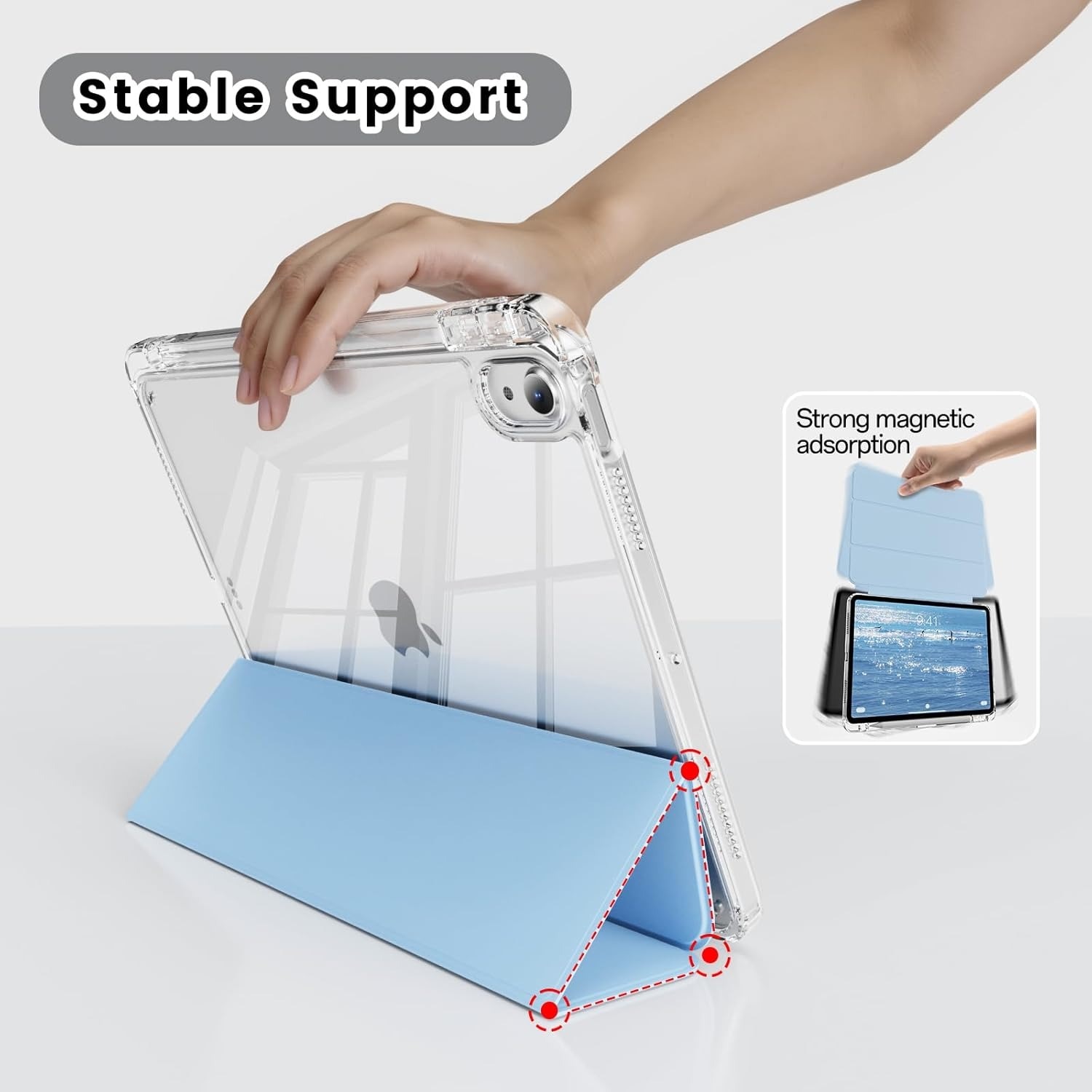Husa tableta, Compatibil cu Apple iPad Air 4/5 10.9inch, Air 11 inch M3/M2(2025/2024) Cerul albastru
