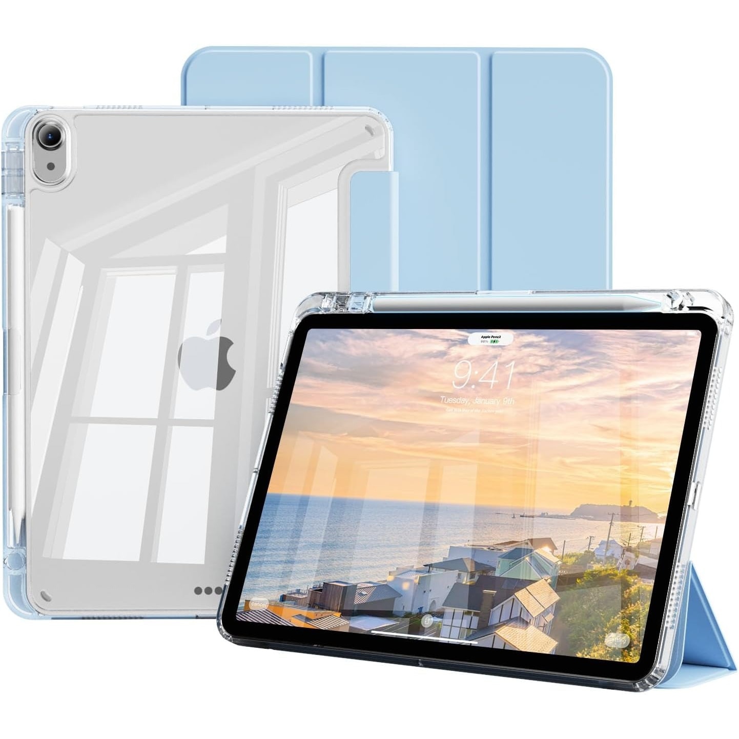 Husa tableta, Compatibil cu Apple iPad Air 4/5 10.9inch, Air 11 inch M3/M2(2025/2024) Cerul albastru