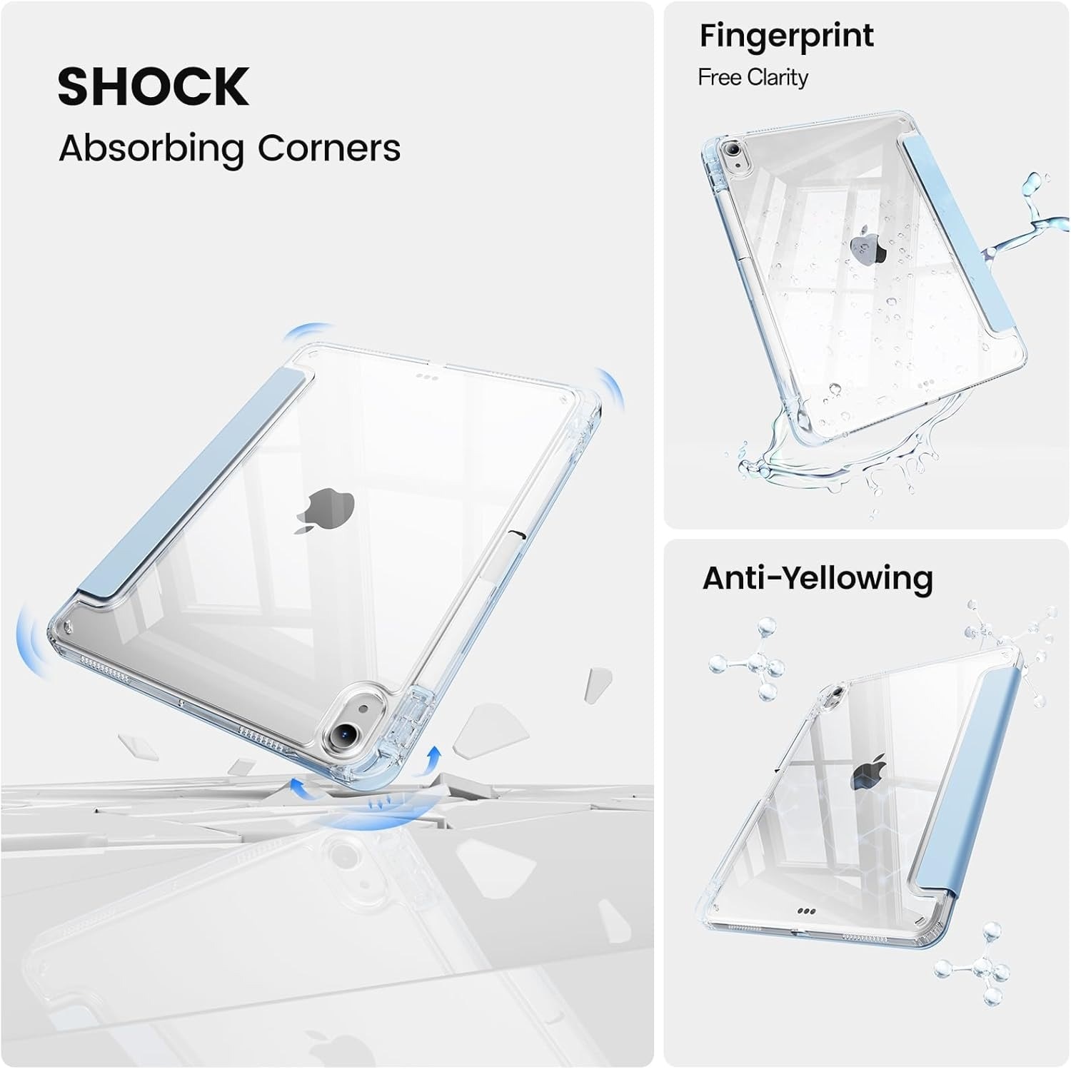 Husa tableta, Compatibil cu Apple iPad Air 4/5 10.9inch, Air 11 inch M3/M2(2025/2024) Cerul albastru