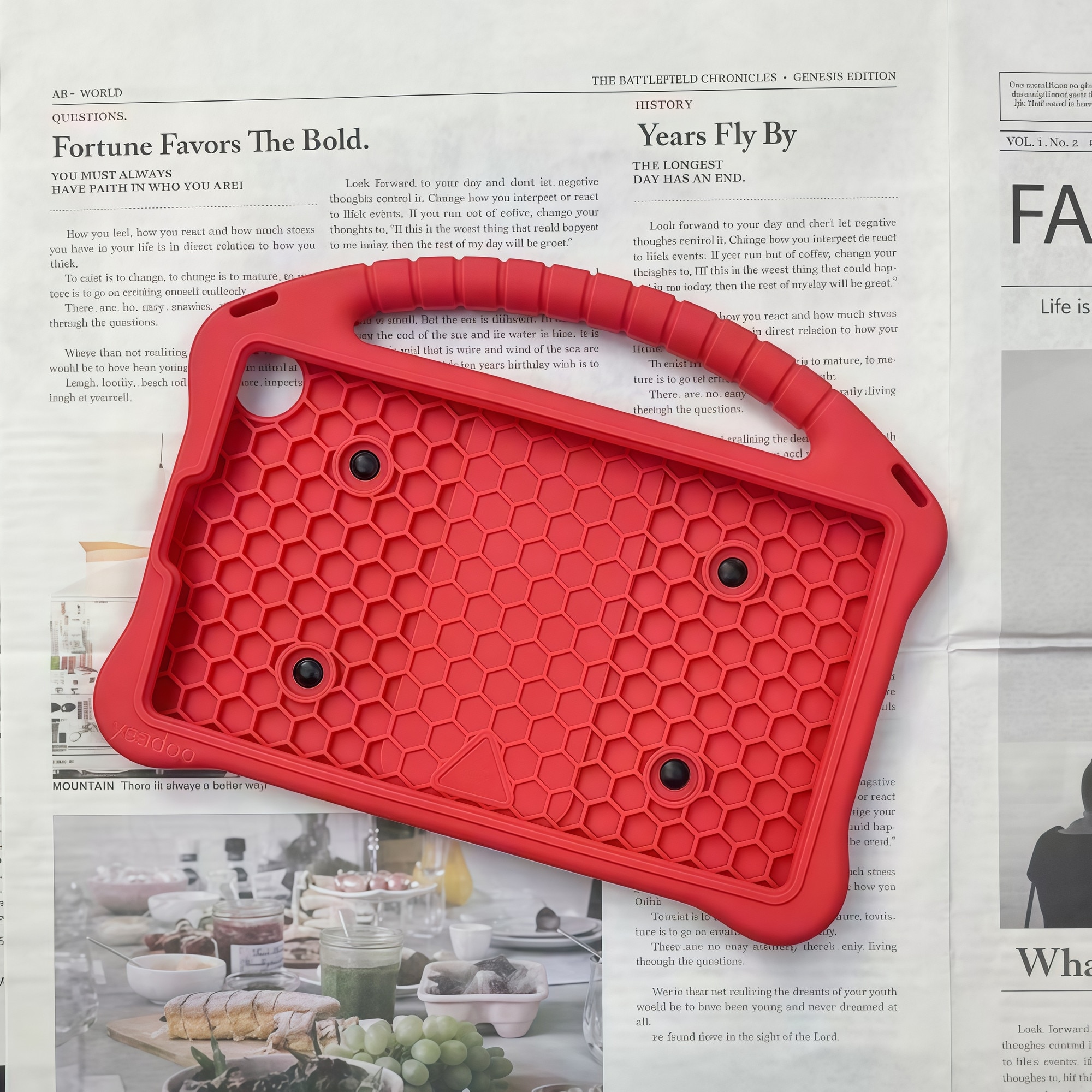 Husă pentru tabletă, Omelivon, Samsung Galaxy Tab A9/A11, silicon moale, redutabil cu figurine 3D, roșu