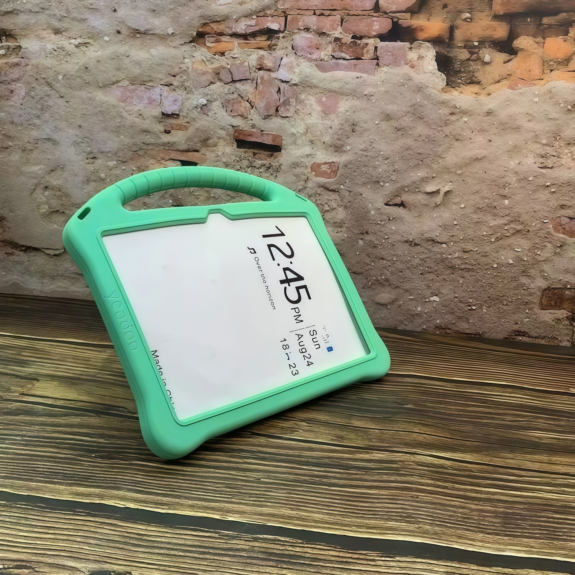 Husă tableta, Omelivon, Silicon moale, Figurine 3D personalizabile, Verde Menta, 8.7 inch