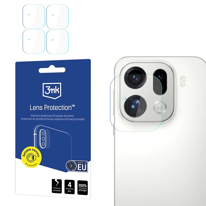 Протектор за телефон, 3MK, комплект от 4 броя, прозрачен, за Oppo Find X9 Pro