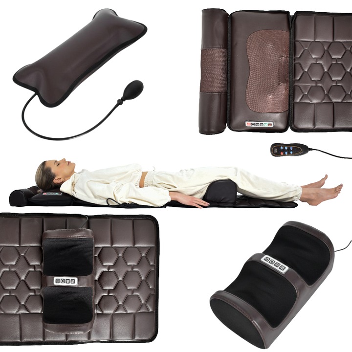 Covor de Masaj Vibrator, Nikcorp, Pentru Masaj la Spate, Pentru Fotoliu, Saltea, Maro, 175x50 cm