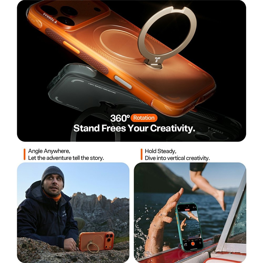 Husa pentru iPhone 17 Pro Max - Torras Ostand Spin Air Series - Glacier Sprint
