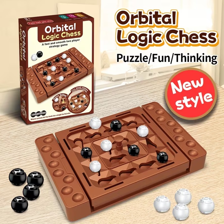 Orbital Logic Chess, Tioialz®, Joc de Tabla Logica cu Traseu pentru Copii (peste 3 ani): Dezvolta gandire logica & coordonare maini-ochi, potrivit pentru adunari familiale, petreceri, calatorii