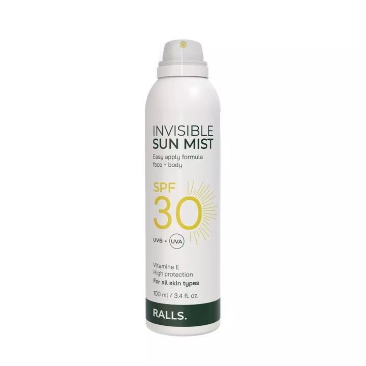 Spray cu protectie solara SPF 30, Ralls, 100ml, fara film gras, cu uleiuri naturale, parfum de cocos