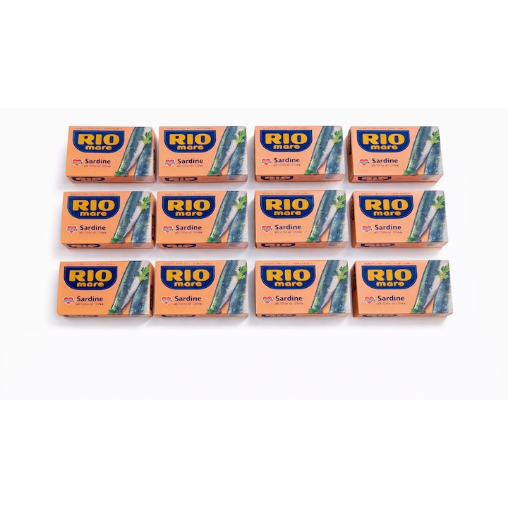 Set 12 x Rio Mare Sardine in ulei de masline, 120 g