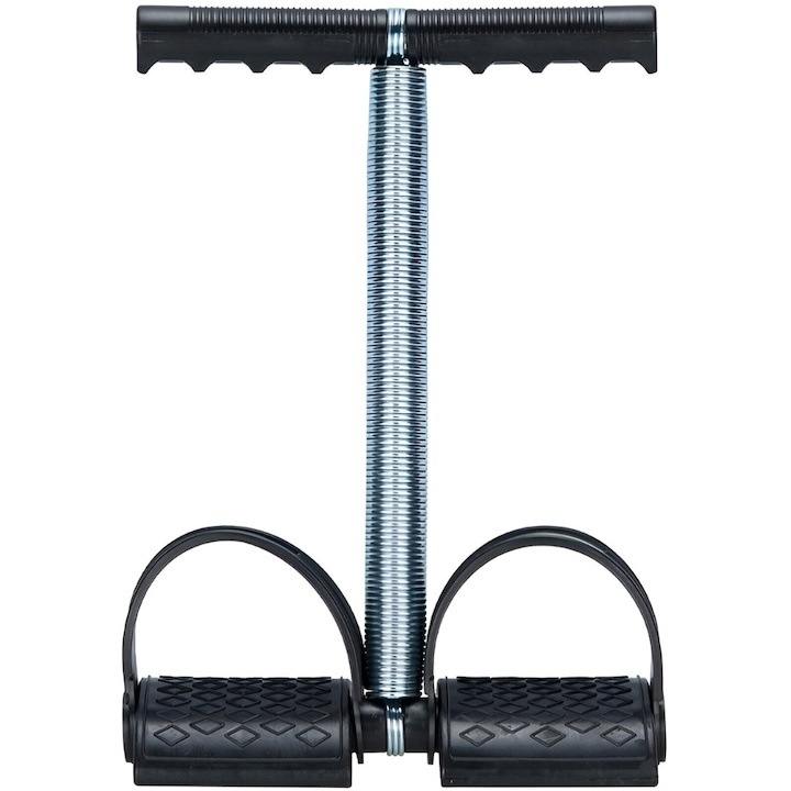 Експандер за фитнес Dodaco, многофункционален, стоманена дъга, ергономични дръжки, черен