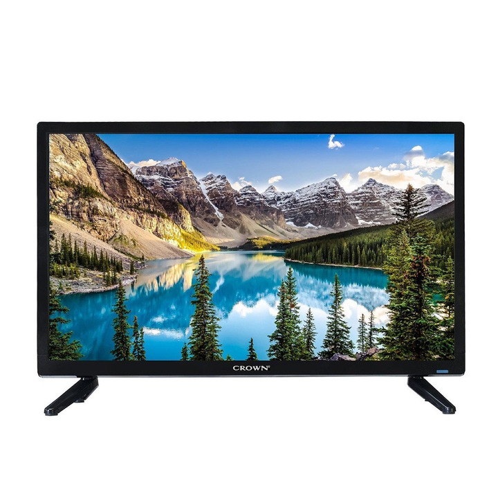 Televizor LED Smart Crown 24KA12VWS, HD Ready, Portabil 12V, Wi-Fi, Android, 1366x768, 60 cm, Clasa F, Negru