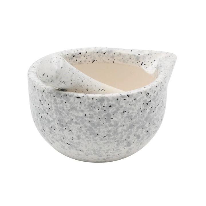 Mojar cu pistil, 330 ml, Excellent Houseware, ceramica, alb terrazzo