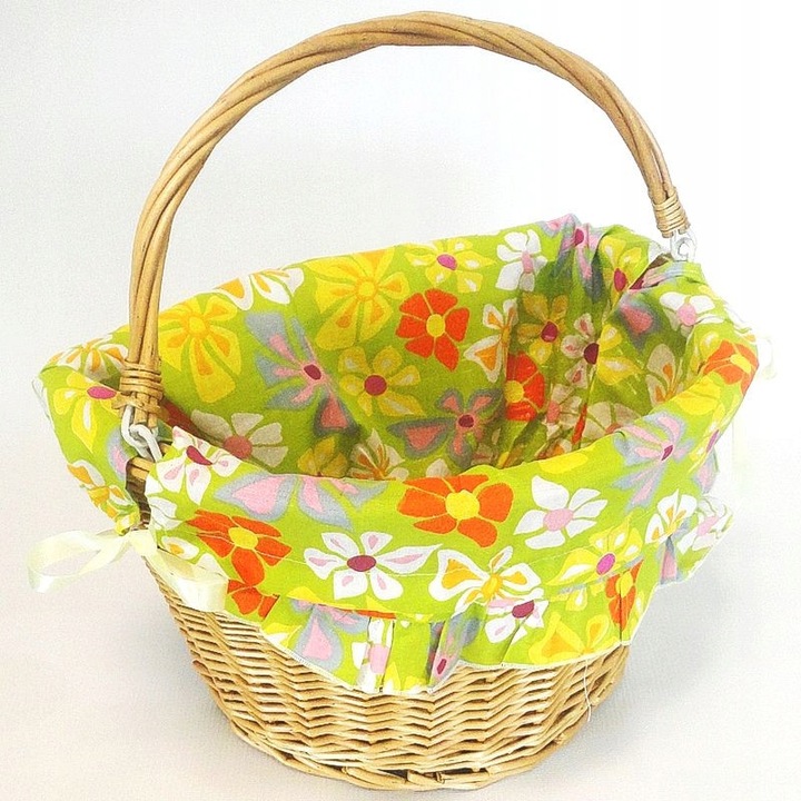 Insert decorativ JET verde cu flori pentru cos bicicleta 36x26x22 cm