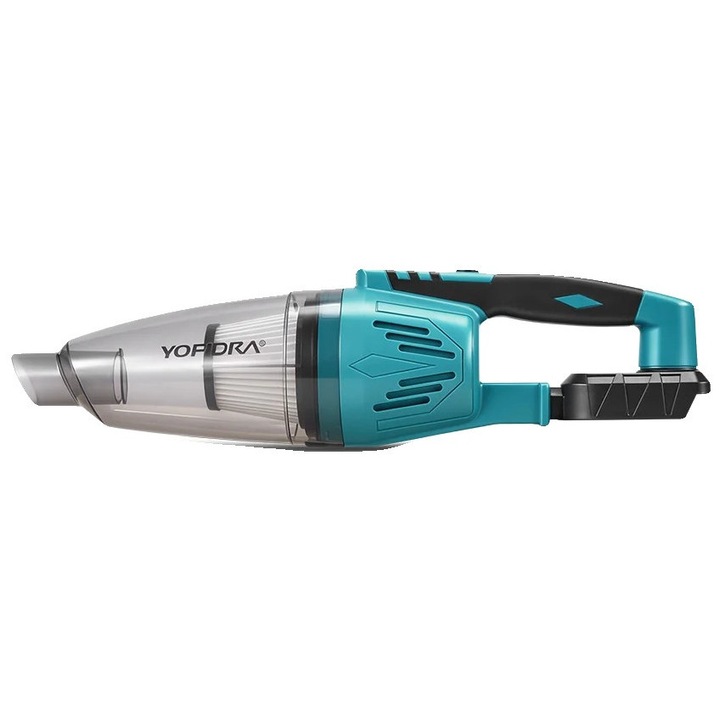 Aspirator fără fir, Yofidra, 1500W, putere de aspirare 12 kPa, capacitate colector praf 650ml, Albastru