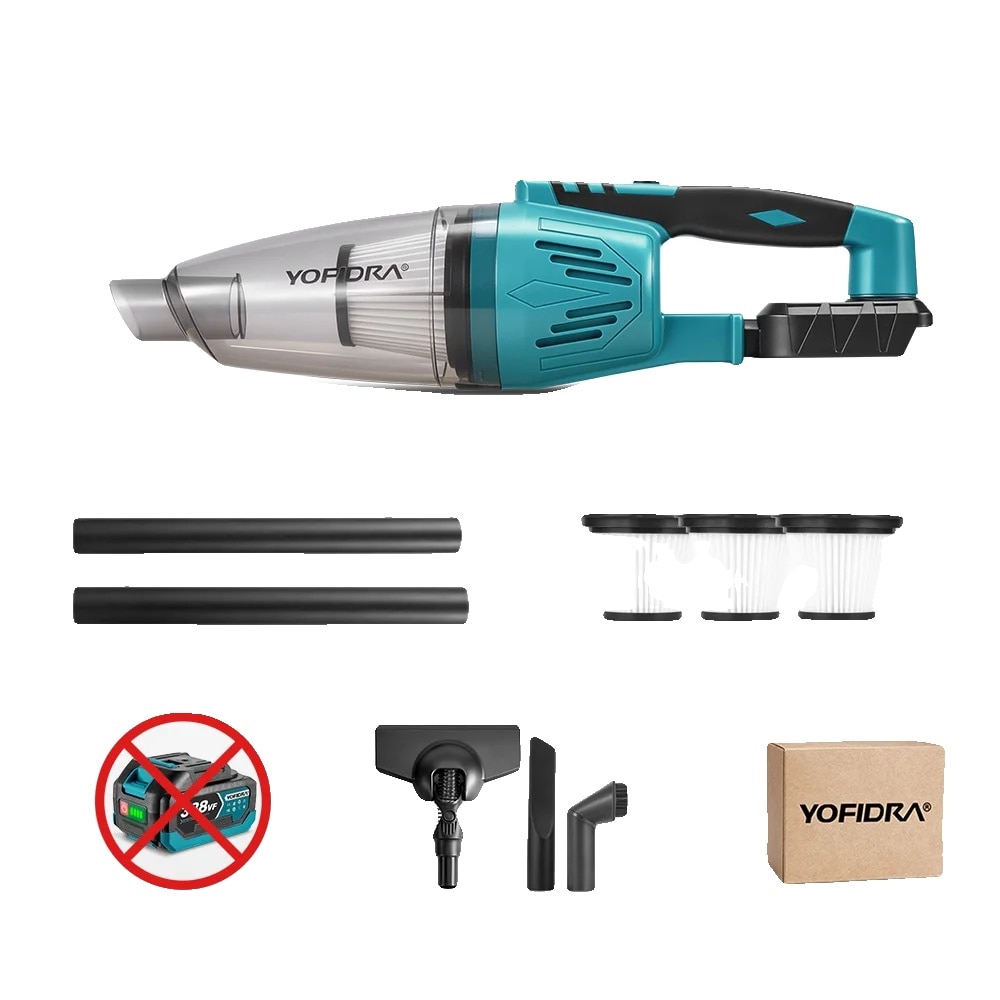 Aspirator fara fir Yofidra 2-in-1, 1500W, 12 kPa, capacitate 650ml, cu LED, fara baterie