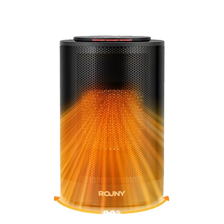 Elektromos fűtőtest, 80 fokos oszcilláció, programozható időzítő, fekete, kompakt méretek