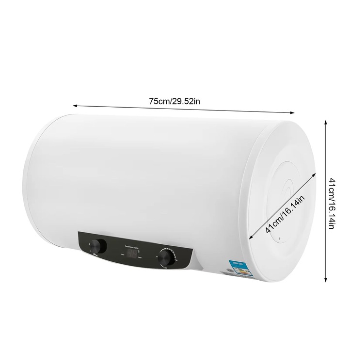 Boiler electric, 2000W, design montat pe perete, 70L, inox, 34x56cm