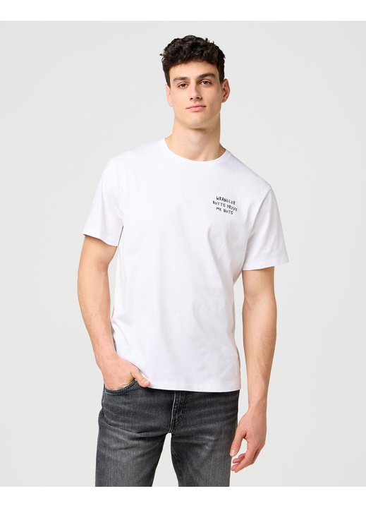 Férfi póló, Wrangler, pamut, fehér, M nemzetközi méret