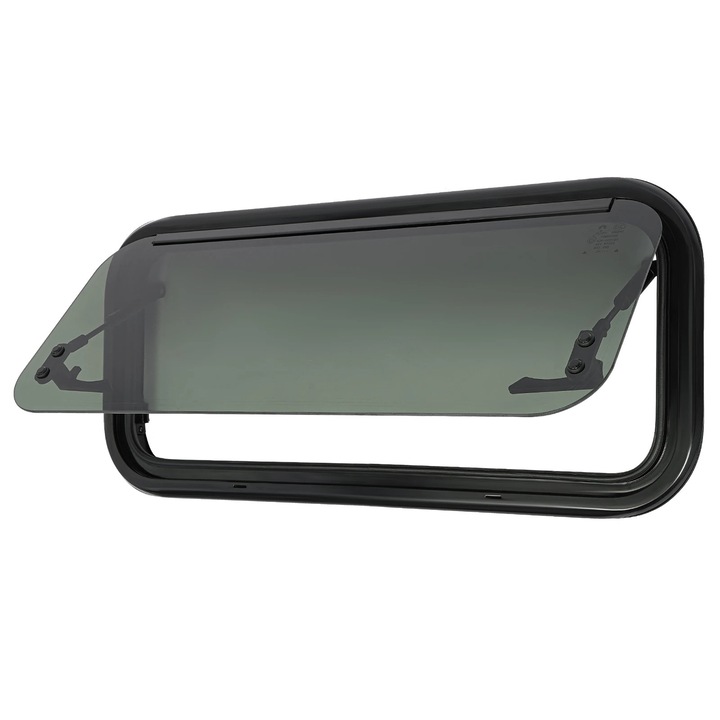 Fereastră rabatabilă pentru rulote, colțuri rotunjite, verde, 70x30cm