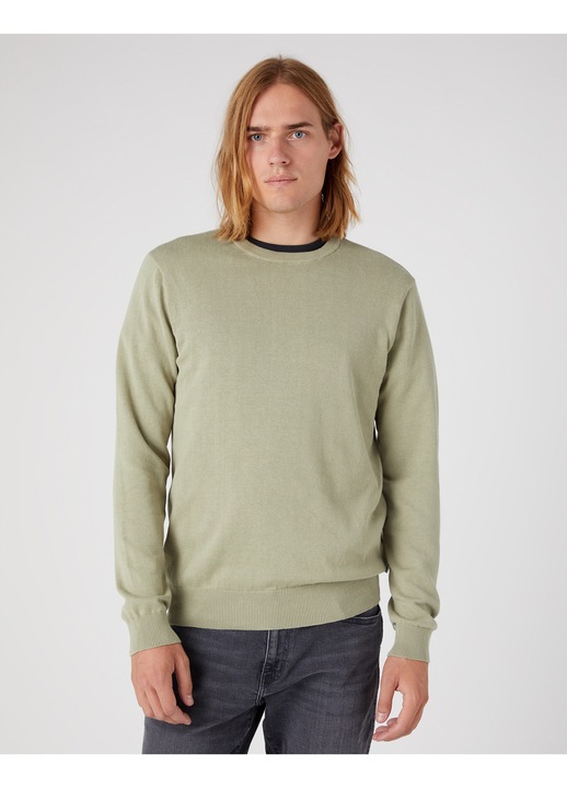 Pulover barbati, Wrangler, clasic, verde, 100% bumbac, L INTL