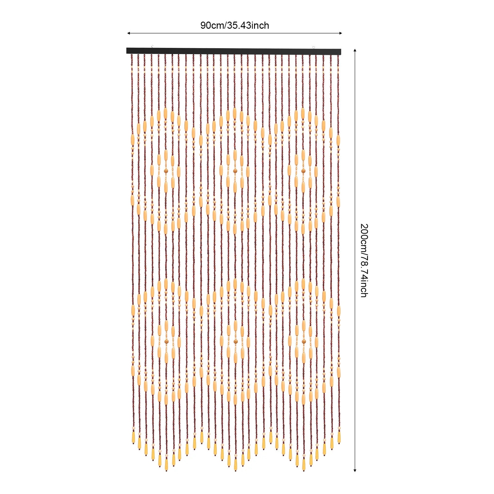 Perdea decorativa din bambus si lemn, separator de camera, culoare lemn,  200x90cm, 52 siruri de margele - eMAG.ro