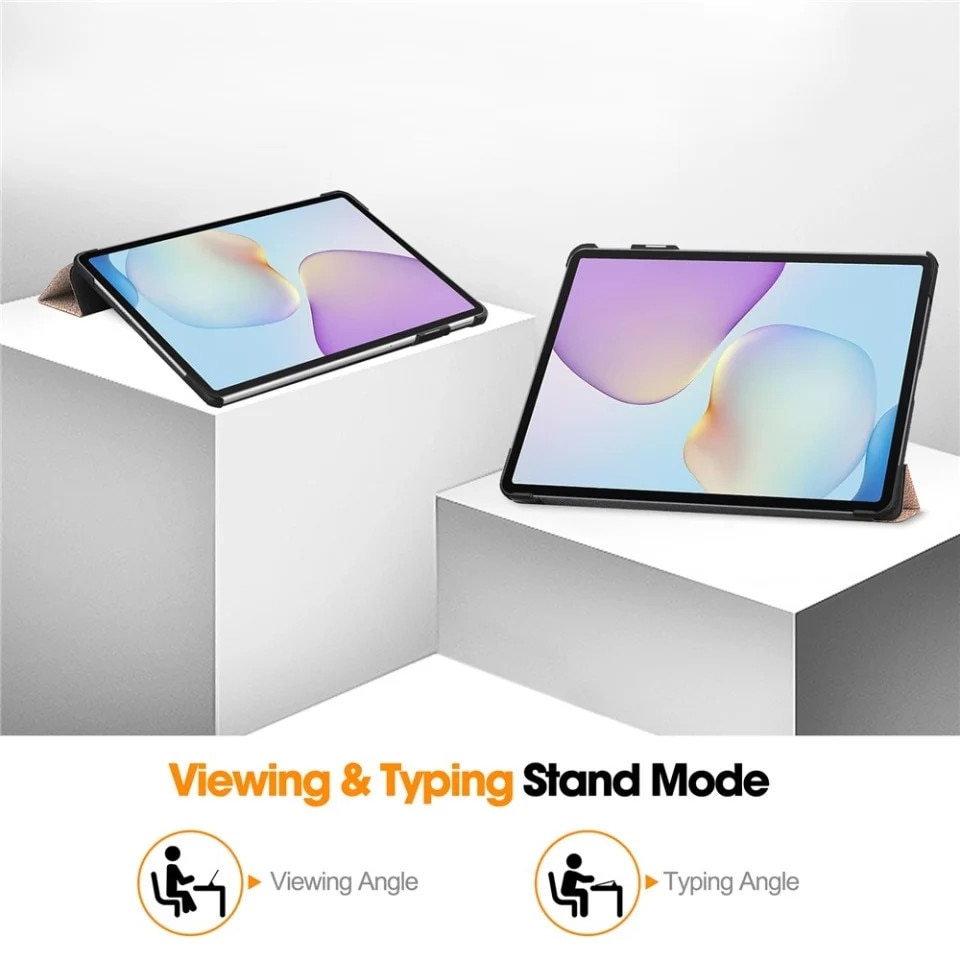 Husa tableta pentru Huawei MatePad 11.5 (2025), SKYDDAR INNOVATION, cu suport Multi-Unghi si functie Sleep/Wake, FoldPro, Galaxy, set cu sticker