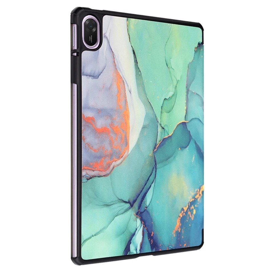 Husa tableta pentru Huawei MatePad 11.5 (2025), SKYDDAR INNOVATION, cu suport Multi-Unghi si functie Sleep/Wake, FoldPro, Green time, set cu sticker
