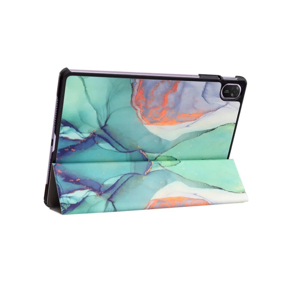 Husa tableta pentru Huawei MatePad 11.5 (2025), SKYDDAR INNOVATION, cu suport Multi-Unghi si functie Sleep/Wake, FoldPro, Green time, set cu sticker