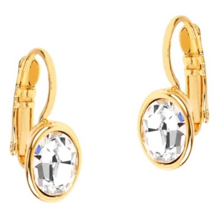 Cercei Colibra cu piatra stralucitoare, 1,9x1,1cm, auriu