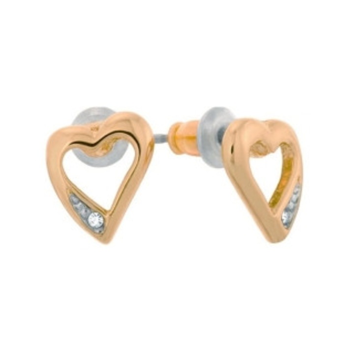 Cercei Colibra, model inima, auriu