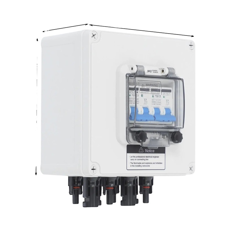 Cutie de combinare solara, 2 intrari 2 iesiri, protectie supratensiune, impermeabila, 15A