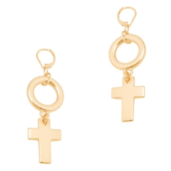 Cercei Colibra, model cu cerc si cruce, 6cm