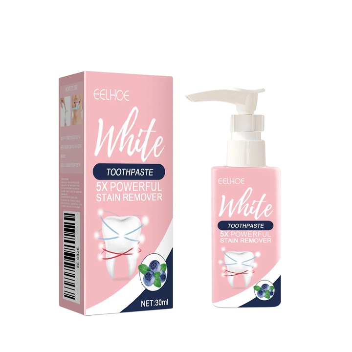 Паста за зъби, избелваща, свеж дъх, комплект 4х30мл, аромат боровинка и мента