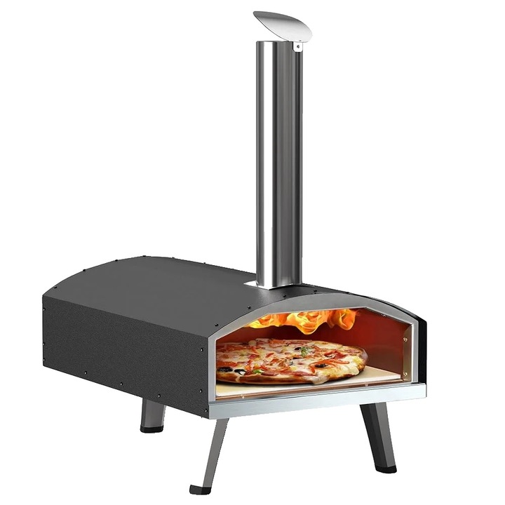 Cuptor de pizza, tip2, cu fum ajustabil, design compact, din otel inoxidabil