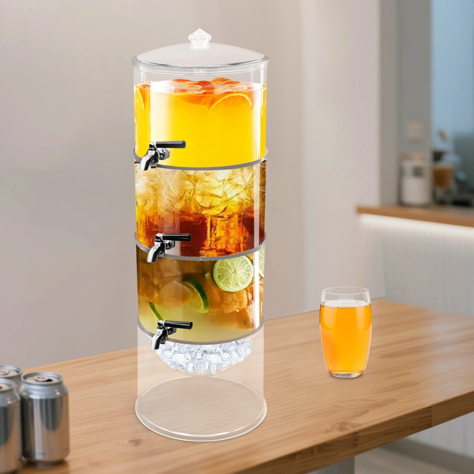 Dispenser de bauturi, design cu 3 niveluri, camera pentru gheata ...