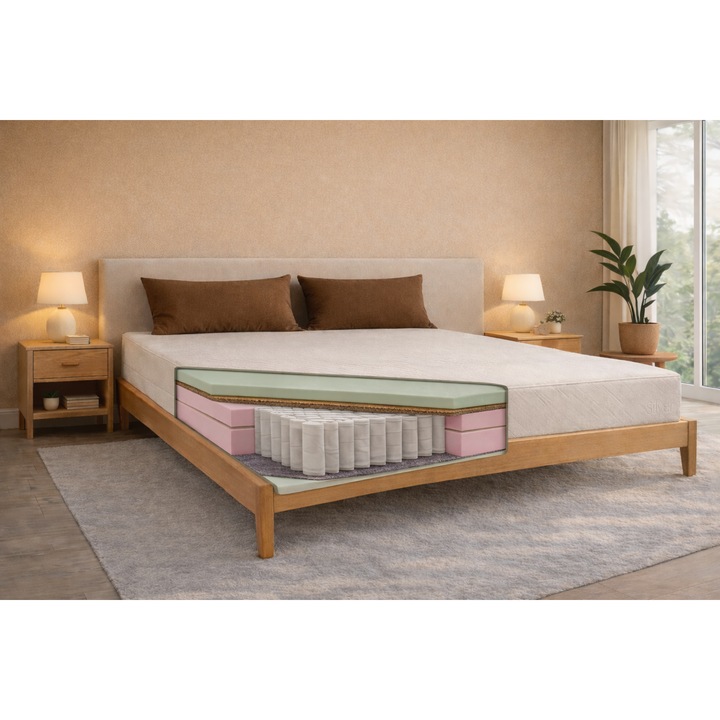 Saltea Möbae Kreta PREMIUM, reversibilă, fermă/foarte fermă, 140x200x20cm