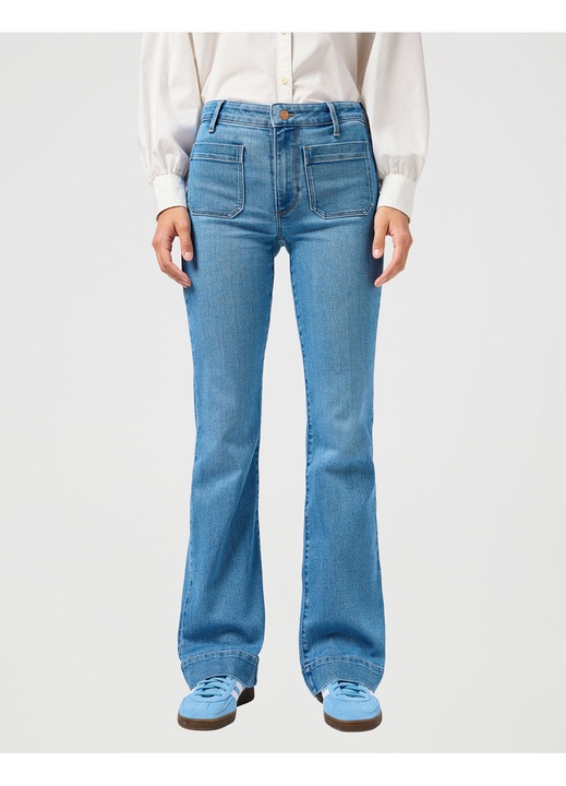 Blugi dama Wrangler Flare bumbac, albastru, Albastru