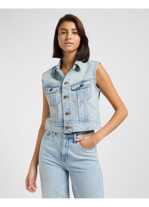 Vesta dama Lee, bumbac, albastru, L INTL