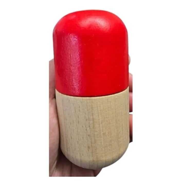 Kendama Pill, rosu, lemn, design vibrant