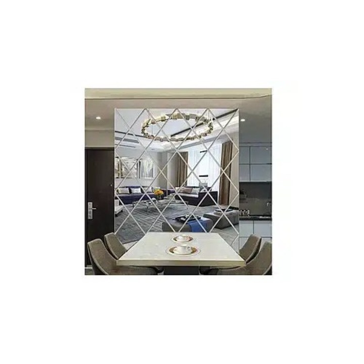 10 db ROMB Design Tükör Készlet – Kristály Akril Dísztükrök – Gyémánt – Méhsejt