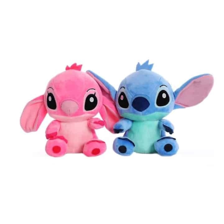 Set 2 Jucarii De Plus Aymax®️ - 22 cm, tip - Personaj din Angel &Stitch, Albastru/Roz