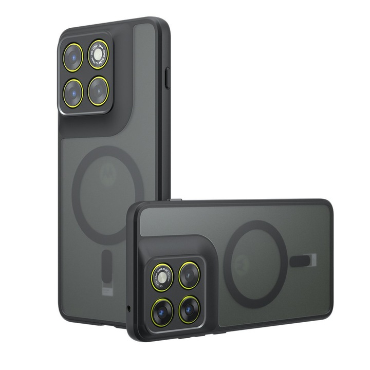 Husa Fortify MagSafe pentru Motorola Edge 70, Hard TPU Case, Colturi Airbag, Magnetica, Matte Structure Anti-Shock, Neagra