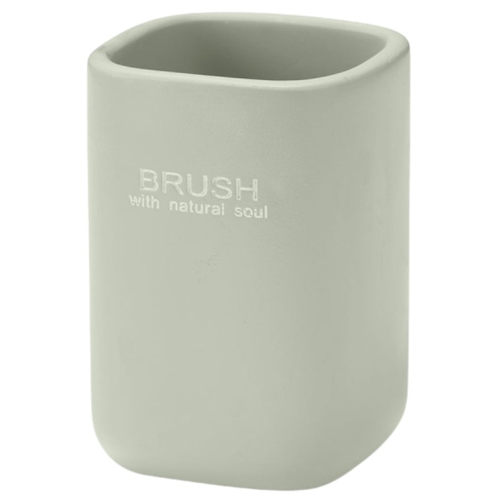 Pahar Pentru Baie, Berilo, LISO, Design Simplu Si Modern Cu Finisaj Mat, Realizat Din Material Usor Si Rezistent La Umezeala, Ideal Pentru Periute Pasta Si Accesorii Cosmetice, Potrivit Pentru Baie Toaleta Sau Hotel, Usor De Curatat, Verde