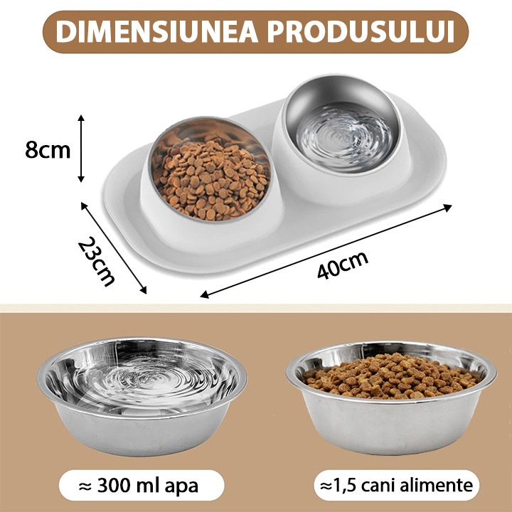 Set Boluri Ortopedice DONFANLIA, Inox/PP, Anti-vomitive, Inclinate 15°, Gri, 40x23x8 cm