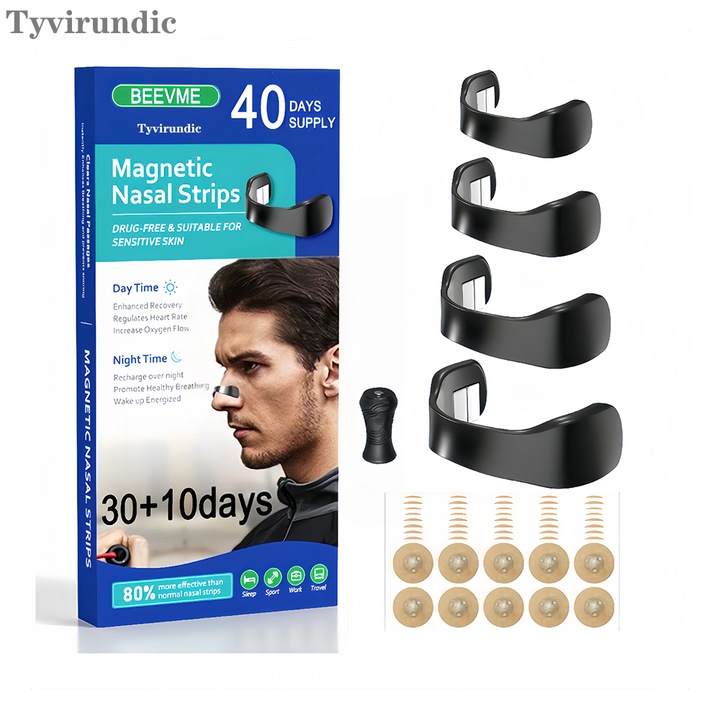 Щипки за нос Tyvirundic, 4 магнитни ленти, влагоустойчиви, черни, 80 броя