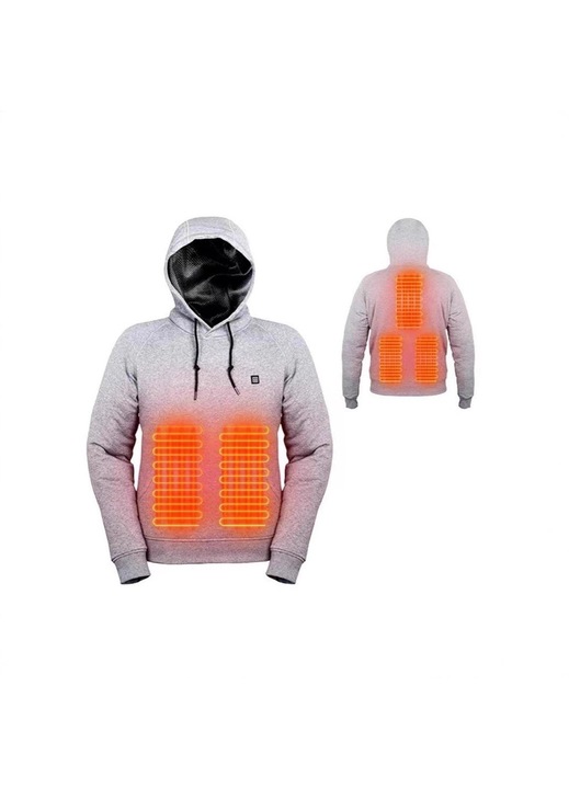 Hanorac barbati, hanorac usor incalzit electric USB, gri, material confortabil