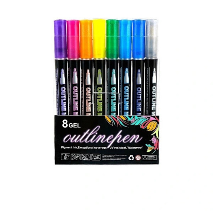 Creioane colorate cu sclipici, set 8 culori, pentru scrapbook-uri si activitati de Paste