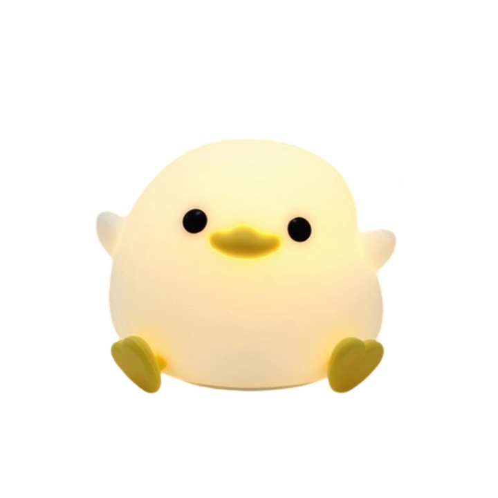 Силиконова нощна лампа, топла светлина, със сензорно управление, компактни размери, жълта